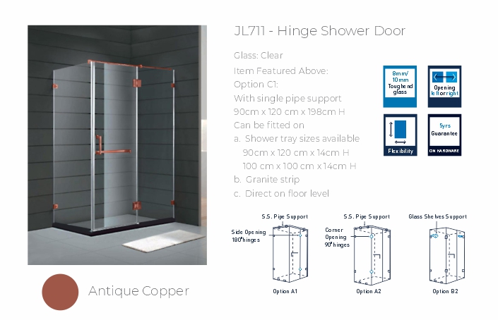 JL711 - Hinge Shower Door