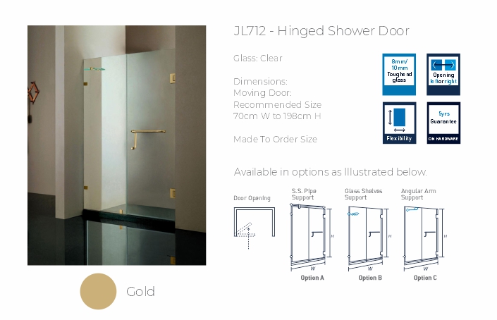 JL712 - Hinged Shower Door