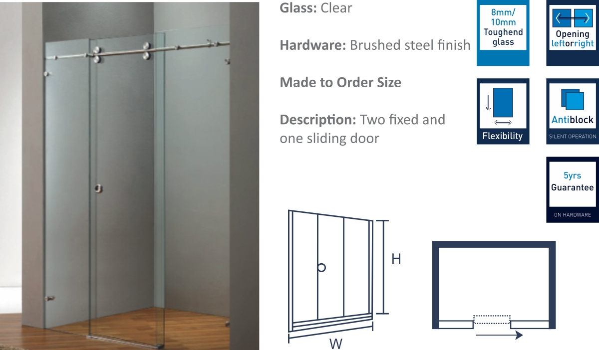 JP3B - Sliding Shower Door