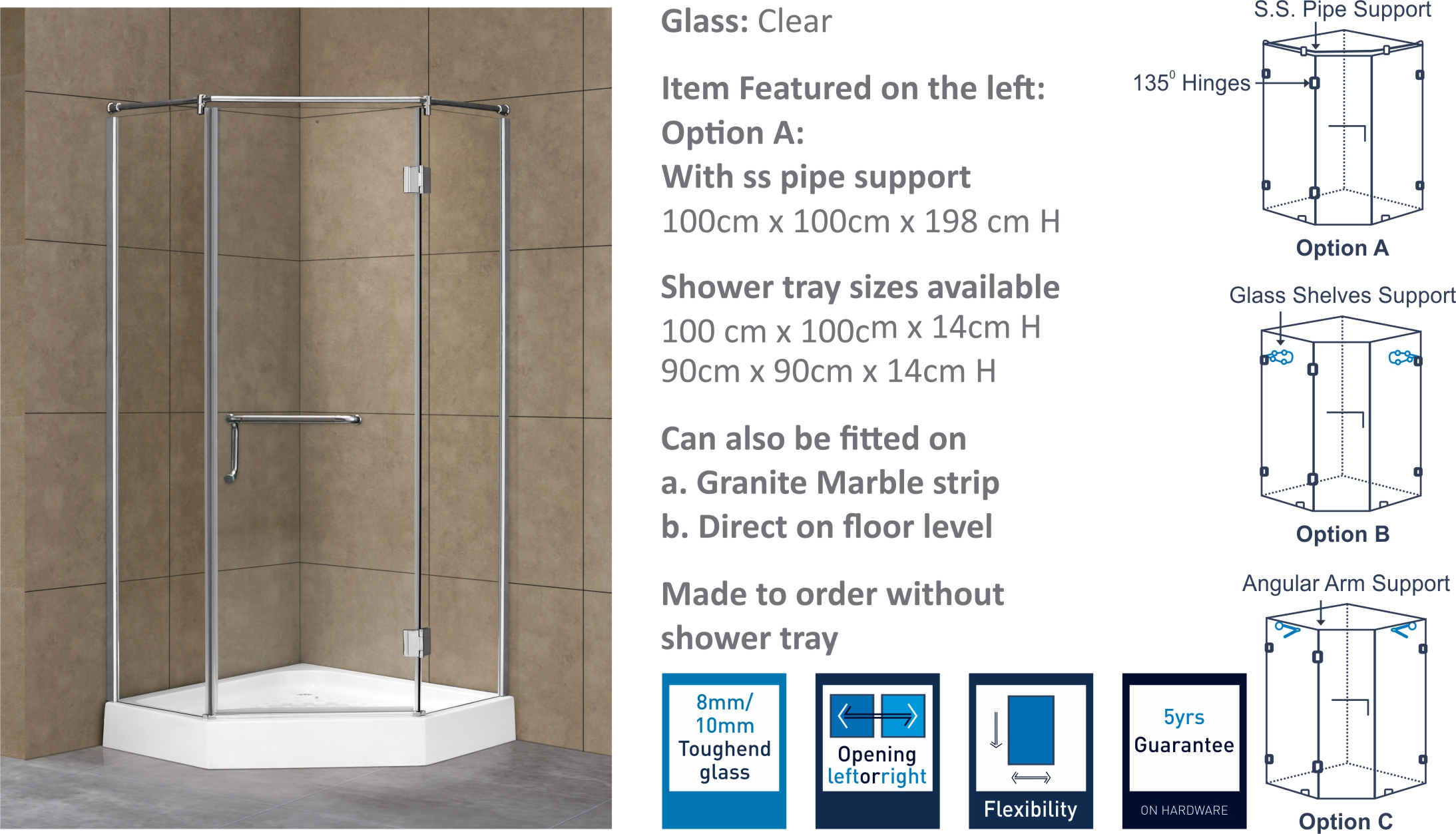 JL139 - Hinge Shower Door