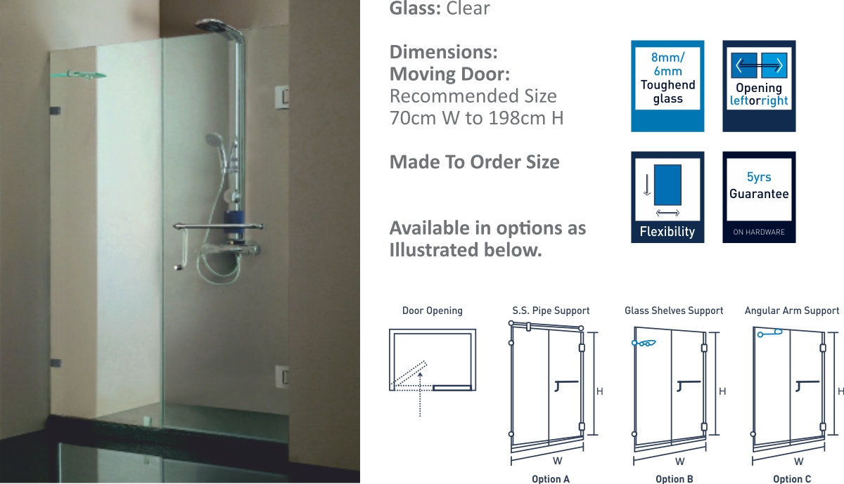 JL712 - Hinged Shower Door