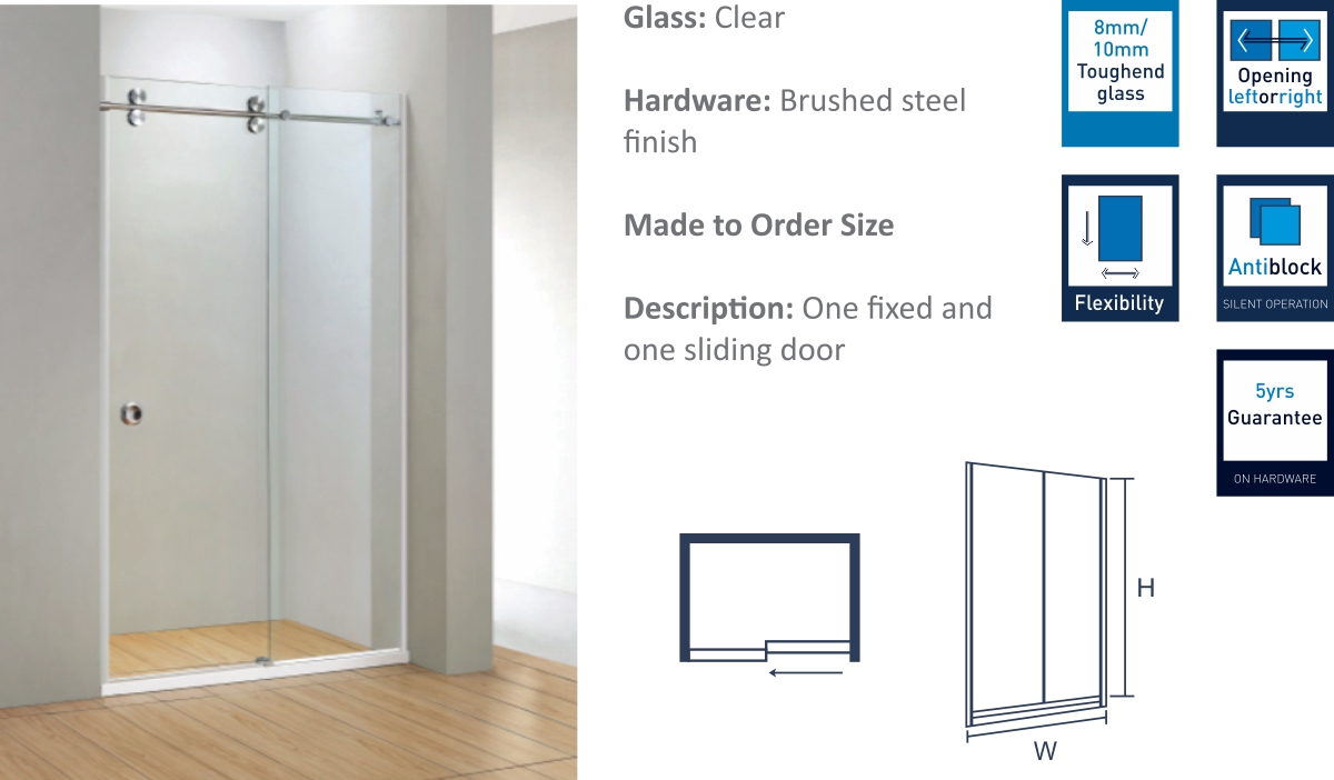 JP2B - Sliding Shower Door 