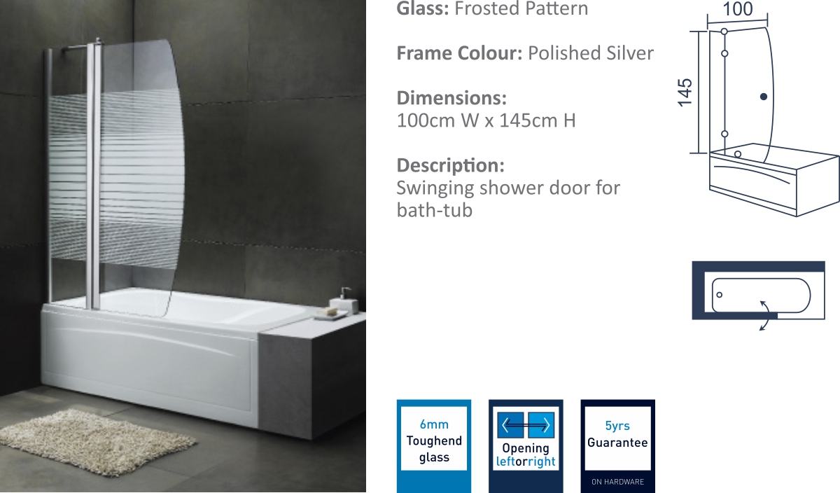 JK116 - Swinging Shower Door for bath tub