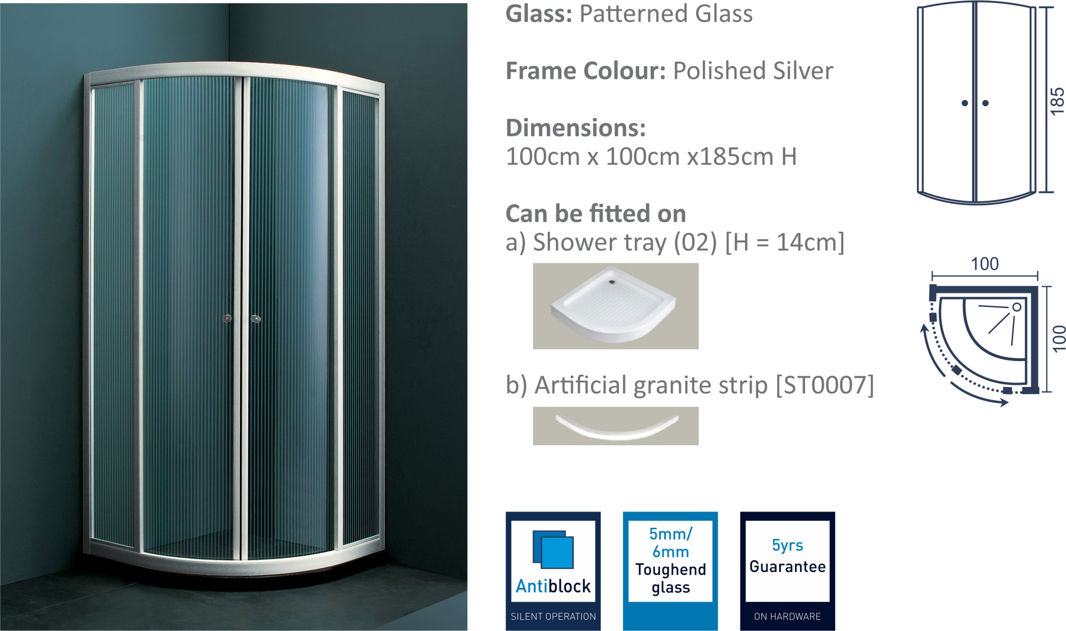 JK649 - Sliding Shower Door Enclosure