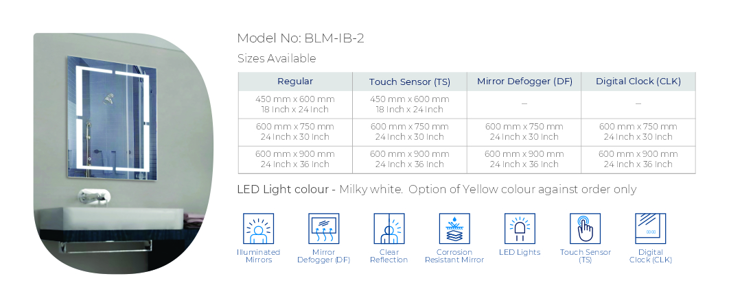 BLM-IB-2 Back Lit Mirror with Inside border