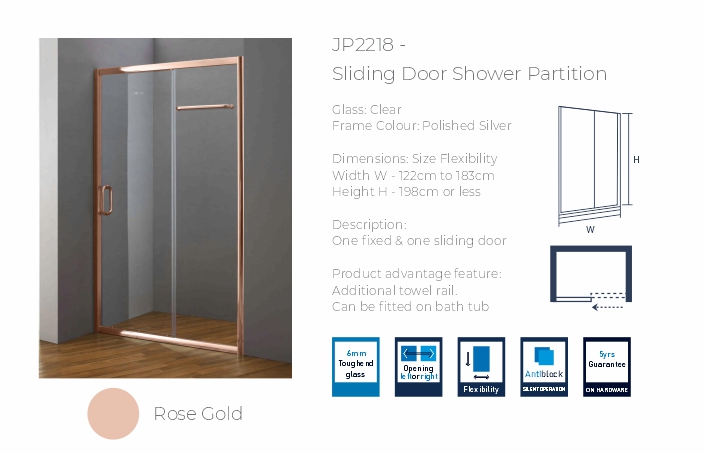 JP2218 -  Sliding Door Shower Partition